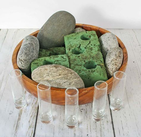 Moss Tray Centerpiece, Moss Fairy Lights Centerpiece, Dining Table Centerpiece Everyday Modern Succulent, Round Bowl Centerpieces, Year Round Table Centerpieces, Moss Dough Bowl, Moss Bowl Diy, Diy Moss Centerpiece, How To Make A Moss Bowl