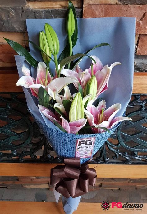 Bouquet of Stargazers in A Blue Wrap Send Flowers to Your Loved One www.FGdavao.com  fgdavao@gmail.com    Please place your order directly on our website.  Store Address: 123 Lopez Jaena St., Davao City  #lilies #bouquetoflilies #lilybouquet #liliumbouquet #flowersandgifts #fgdelivery #flowershop #giftshop #fg #fgdavao #davao #ph #sendflowers #makesomeonehappy #sendlove #flowerdelivery #giftdelivery #florist #davaoflorist Lilium Bouquet, Lilium Flower, Sand Gifts, Davao City, Lily Bouquet, Bouquet Gift, Flowers Bouquet Gift, Davao, Send Flowers