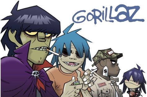 2D, Noodle, Russel, Murdoc Gorillaz Wallpaper Laptop, 2nu Gorillaz, Gorrilaz Russel, Gorillaz Pfp Russel, Gorillaz Official Art, Noodle And 2d, Murdoc And 2d, Gorillaz Russel, Murdoc Gorillaz Official Art