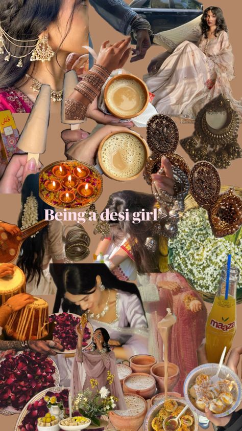 Desi girl collage aesthetic cute Indian Vision Board, Desi Mood Board, Desi Aesthetic Wallpaper, Desi Collage, Desi Core Aesthetic, Indian Aesthetic Wallpaper, Ethnic Aesthetic, South Asian Aesthetic, Desi Vibes