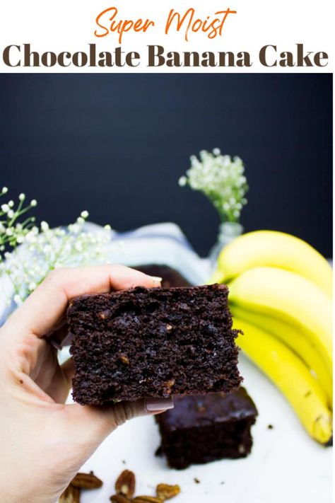 Honey Sweetened Chocolate Cake, Moist Chocolate Banana Cake, Easy Loaf Cake, Chocolate Banana Muffins Recipe, Banana Chocolate Chip Cake, Chocolate Chip Cake Recipe, Baking Bad, Banana And Chocolate, Chocolate Banana Cake