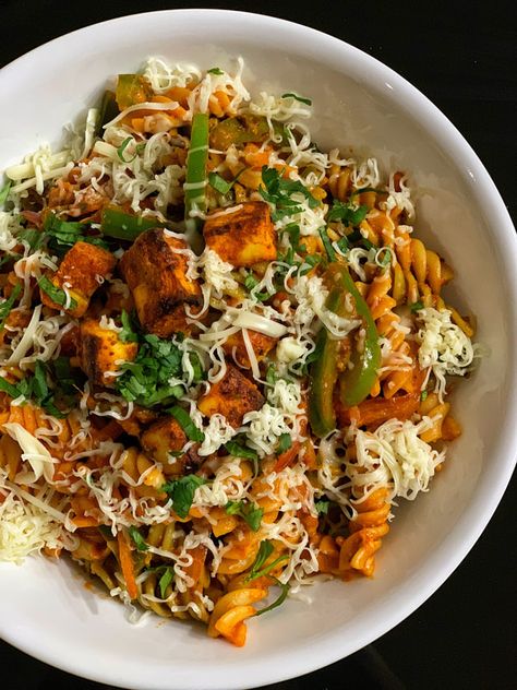 Indian Italian Fusion Food, Ingredient Prep, Indian Cheese, Fusion Recipes, Paneer Recipes, Mushroom Pasta, Fusion Food, Food Inspo, Indian Spices