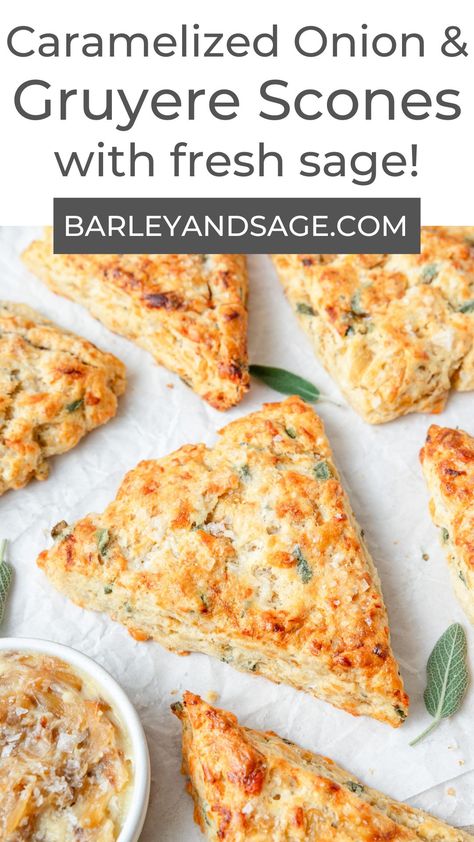 Pumpkin Sage Scones, Baking Scones Aesthetic, Cranberry Sauce Scones, Rosemary Scones Recipe, Savory Breakfast Baked Goods, Winter Scone Flavors, Savory Scone Recipes, Cottage Cheese Scones, Jane Austen Recipes