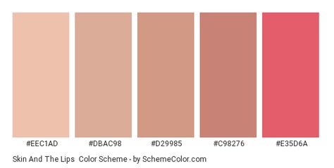 Lip Color Palette, Lips Color, Hexadecimal Color, Red Lip Color, Pink Names, Cute Website, Brown Color Schemes, Natural Lip Colors, Skin Color Palette