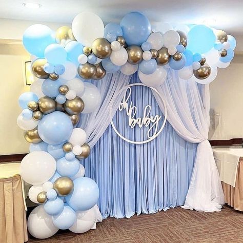 Baby Shower Background Decorations, Babyshower Decoration Ideas, Babyshower Decoration For Boys, Birthday Decoration Ideas Blue, Birthday Decoration Ideas For Boys, Baby Shower Ideas For Boys Decorations Theme Parties, Baby Shower Simple Decorations, Baby Shower Ideas Backdrop, Ideas De Baby Shower Decoracion