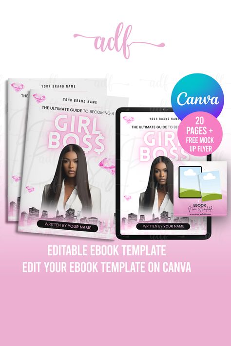 Unleash your girl boss power with this Canva-editable eBook template—empower, inspire, and customize your success journey! 💼✨ #GirlBoss #CanvaTemplate