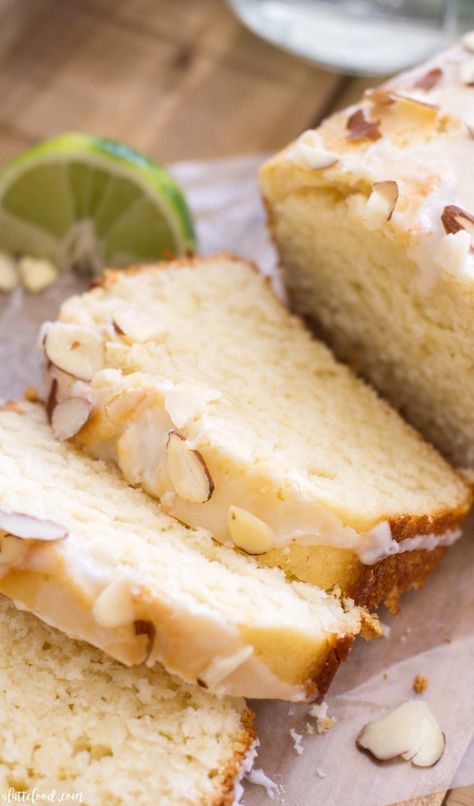 Almond Loaf Cake, Best Lemon Cake Recipe, Easy Lemon Bread, Almond Loaf, Almond Glaze, Easy Lemon Curd, Loaf Cake Recipes, Loaf Cakes, Lime Recipes