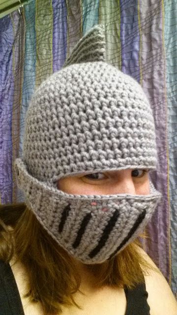 ChemKnits: Sir Knight Helmet Crochet Vs Knit, Hats Ideas, Knight Helmet, Viking Hat, Cool Hat, Knights Helmet, Helmet Hat, Types Of Hats, Aviator Hat