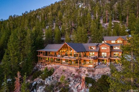 Lake Tahoe Home, Alpine Lodge, Open Concept Great Room, Tahoe California, Lake Tahoe California, Mega Mansions, Pool Photos, South Lake Tahoe, Rustic Lodge