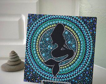 Mermaid Mandala, Dotted Mandala, Cat Mandala, Mandela Art, Mermaid Diy, Dot Mandala, Wave Art, Dot Art Painting, Beach Design