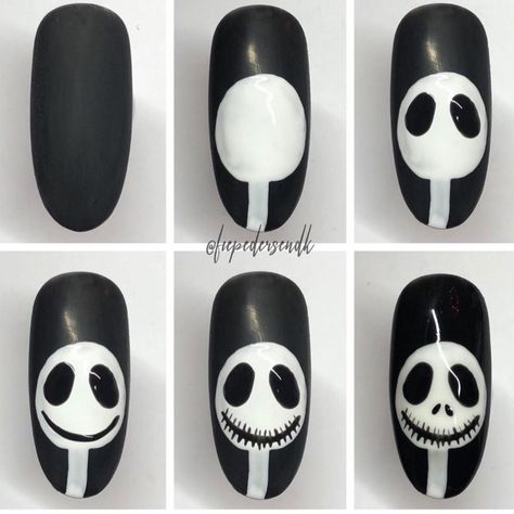 Uñas Halloween Nail Art Tutorial, Paznokcie Hello Kitty, Halloween Nail Art Easy, I Am Dead, Nightmare Before Christmas Nails, Quick Nail Art, Holloween Nails, Unghie Sfumate, Halloween Nails Easy