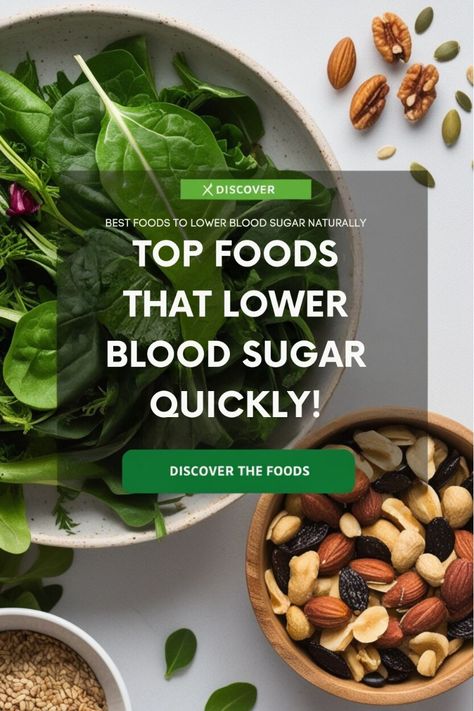 Discover the best foods to lower blood sugar levels naturally and effectively. From leafy greens to healthy nuts and seeds, these foods are packed with essential nutrients and fiber to help manage blood sugar. Perfect for diabetics and anyone looking to improve their health. Learn more about how to incorporate these foods into your daily meals for optimal blood sugar control.

#BloodSugarControl #LowerBloodSugar #HealthyEating #DiabetesFriendly #NaturalRemedies #HealthyFoods #NutritionTips #DiabeticDiet #WellnessJourney #HealthyLifestyle Lower Blood Sugar Diet, Drinks To Lower Blood Sugar, Foods That Lower Blood Sugar, How To Lower Blood Sugar, Foods To Lower Blood Sugar, Blood Sugar Recipes, Blood Sugar Balancing Meals, Lower Blood Sugar Quickly, Healthy Nuts And Seeds