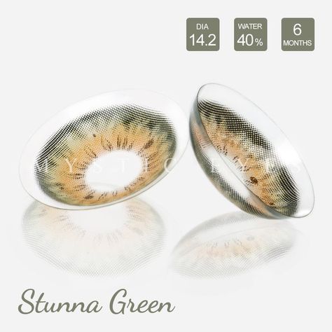 STUNNA GIRL KAMILLE GREEN NATURAL COLORED CONTACT LENSES Natural Color Contacts, Prescription Colored Contacts, Mystic Eye, Soft Lens, Color Contact Lenses, Left Eye, Colored Contact Lenses, Natural Eyes, Contact Lenses Colored