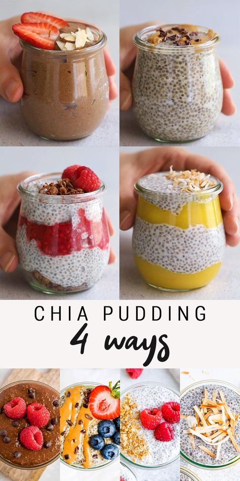 Deserturi Raw Vegan, Chia Pudding Recipes Healthy, Makanan Rendah Kalori, Chia Puding, Resep Smoothie, Favorite Breakfast Recipes, Resep Diet, Chia Pudding Recipes, Makanan Diet