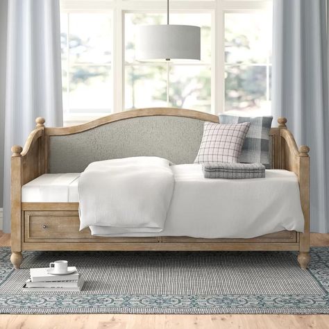 Three Posts Romford Twin Daybed | Wayfair Full Daybed With Trundle, Daybed Upholstered, Full Daybed, Daybed Room, Wooden Daybed, Twin Daybed With Trundle, Twin Daybed, Wood Daybed, Upholstered Daybed