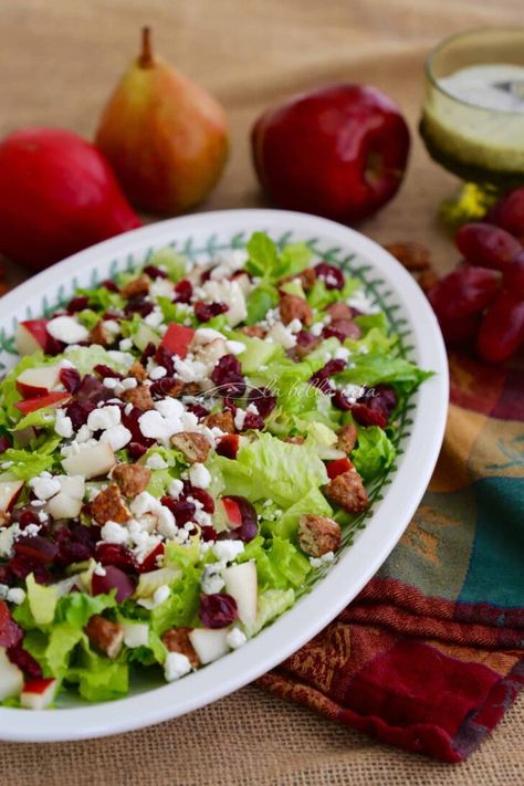 Perfect Autumn Chopped Salad | La Bella Vita Cucina Cucina Cucina Chopped Salad, Harvest Chopped Salad, Chopped Autumn Salad With Apple Cider Dressing, Autumn Chopped Salad, Honeycrisp Apple Salad, Salad With Fruit, Autumn Harvest Honeycrisp Apple And Feta Salad., Poppy Seed Dressing, Gorgonzola Cheese