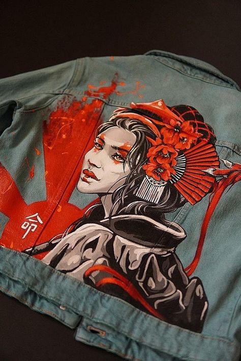 Custom Jean, Custom Jean Jacket, Diy Denim Jacket, Painted Clothes Diy, Custom Denim Jacket, Denim Art, Painted Denim Jacket, Painted Jacket, Diy Jacket