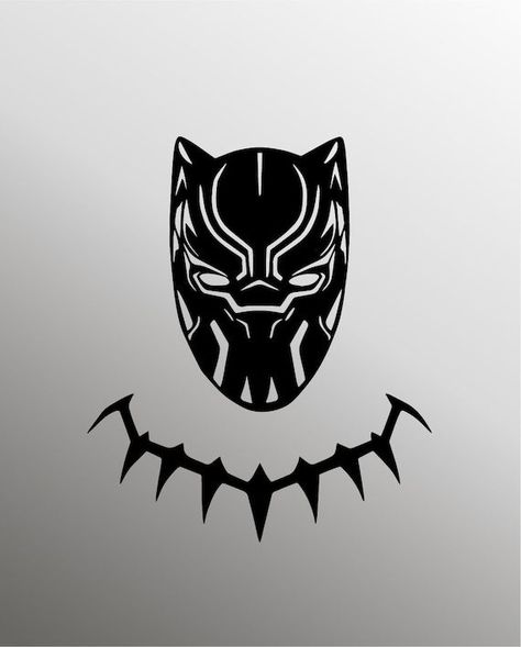 Black Panther Wakanda Tattoo, Dessin Black Panther, Black Panther Art Drawing, Black Panther Tattoo Marvel, Panther Symbolism, Avenger Room, Marvel Letters, Marvel Silhouette, Black Panther Sketch