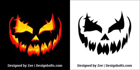 10 Free Scary Pumpkin Carving Stencils, Ideas & Templates 2021 - Designbolts Pumkin Stencils Scary, Skull Stencil Templates Free Printable Pumpkin Carving Patterns, Scary Pumpkin Carving Stencils, Aesthetic Pumpkin Carving, Easy Pumpkin Carving Patterns, Pumpkin Face Carving, Pumpkin Templates, Stencils Ideas, Kitty Pumpkin