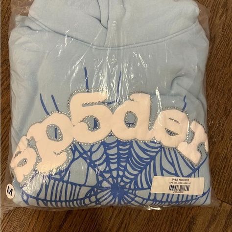 Sp5der hoodie Sky blue. Size Medium. Authentic. Price negotiable Spyder Hoodie, Spider Hoodie, Blue Hoodie Men, Sp5der Hoodie, Spider Worldwide, Spyder Men, Hoodie Brands, Young Thug, Icy Blue