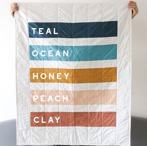 #colors #colorpalette #hexcodes #mute #mutedcolors #light #neutral Drunkards Path Quilt, Modern Baby Quilt, Quilt Modernen, Geometric Quilt, Rainbow Quilt, Striped Quilt, Design Seeds, Geometric Wall Art, Color Inspo