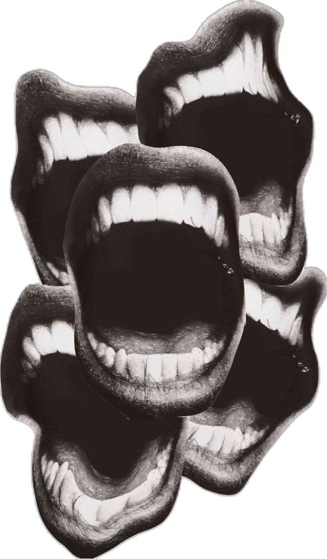 Screaming Lips Png B&w, Thumb Tack Art, Burnout Art, Mouth Screaming, Mouth Collage, Absurdist Art, Dark Collage, Robert Mars, Beth Ditto