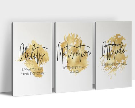 PRICES MAY VARY. 📏 There is Always a Size that Suites You - It’s a three-piece set of Inspirational wall art canvas prints. a total of 3 panels. and the size of each panel is 16 x 24 inches, The overall size of the 3panels is (48"Wx24"H inches). What makes you happy is that we provide different sizes for you to choose from. 🖼 Perfect Wall Decor - Inspirational wall artwork is perfect for minimalist and modern offices, it will give your office a new look. At the same time, these inspiring canva Words Poster, Quotes Canvas, Quote Wall Decor, Art Inspirational Quotes, Home Office Wall Decor, Work Office Decor, Canvas Art Quotes, Home Office Wall, Wall Decor Quotes