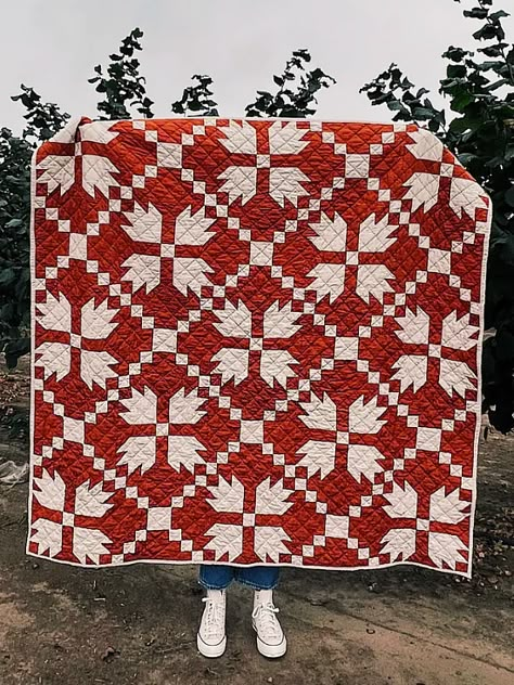 This Beautiful Quilt Can Have Many Personalities - Quilting Digest Red And White Christmas Quilt, Red And White Quilt Patterns, Red Quilts Ideas, Chain Quilt Patterns, Graduation Quilt, Quilts Christmas, Bear Paw Quilt, Quilting Digest, Quilt Christmas