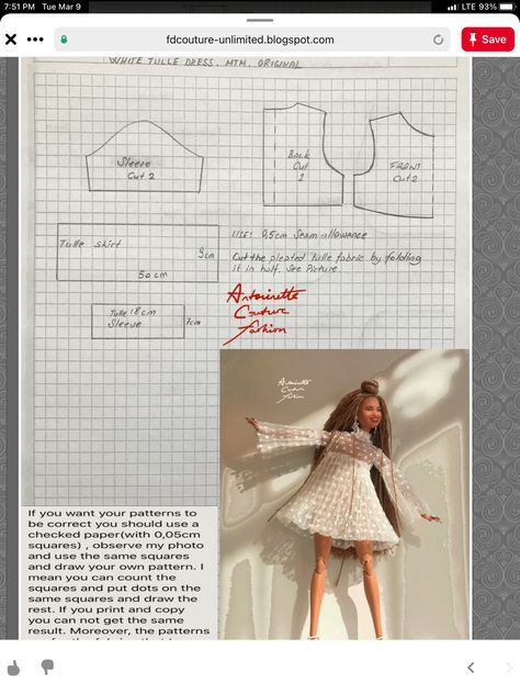 White Tulle Dress, Куклы American Girl, Barbie Dress Pattern, Sewing Barbie Clothes, Barbie Sewing Patterns, Diy Barbie Clothes, Barbie Doll Clothing Patterns, Barbie Dolls Diy, Doll Clothes Patterns Free