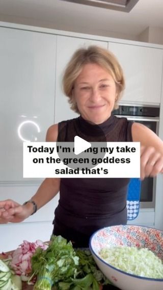 Dominique Ludwig Nutritionist MSc on Instagram: "I’ve gone a bit green goddess mad this week with my recipes, but this one is too good not to share.

This is my take on the viral green goddess salad dressing that has been doing the rounds on social media. So much so, that I have no idea who started this trend, so I put my own twist on the recipe anyway.

This salad is rich in cruciferous vegetables. These bitter veggies are great for our gut bacteria,and also support some of our important liver detoxification pathways. 

This is a delicious take on coleslaw and is definitely a salad that you could bring to a barbecue. It’s also much lighter than traditional mayonnaise coleslaw.

Viral Green Goddess Salad
 
1 whole white cabbage, finely sliced or pulsed in a food processor
1 cucumber, finel Dominique Ludwig Recipes, Goddess Salad Dressing, Pesto Butter, Small Blender, Green Goddess Salad Dressing, Green Goddess Salad, Goddess Salad, Cruciferous Vegetables, Raw Veggies