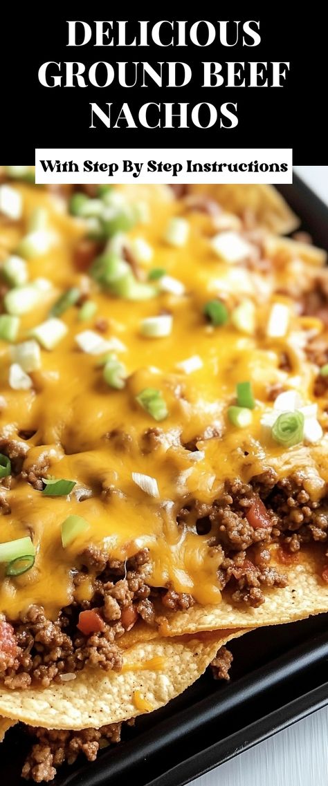 Image for Delicious Ground Beef Nachos Simple Nachos Recipe Beef, Chili For Nachos Ground Beef, Hamburger Nachos Recipe Beef, Best Nachos Recipe Ground Beef, Dorito Nachos Ground Beef, Beef Nachos Recipe Easy, Meat For Nachos, Beef Nacho Dip, Nacho Dip With Ground Beef