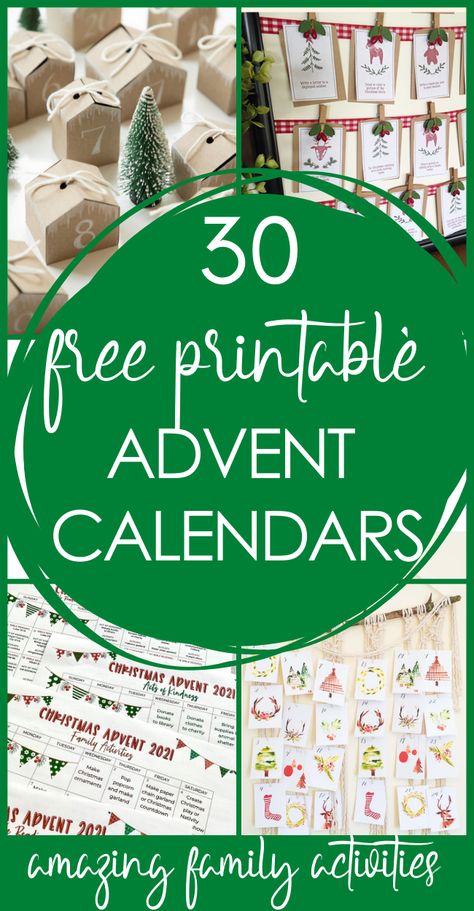 Need easy & cheap Christmas advent calendar ideas? Here are 30 advent calendar & activity free printables! All of them can be downloaded and printed at home, to create a meaningful traditions and celebrations as you Countdown to Christmas! Family-friendly with all kinds of designs to suit your needs! Numbers For Advent Calendar, Christmas Tree Advent Calendar Diy, Advent Calendar Activity, Christmas Countdown Printable, Christmas Advent Calendar Ideas, Nativity Advent Calendar, Advent Calendar Fillers, Homemade Advent Calendars, Advent Calendar Ideas