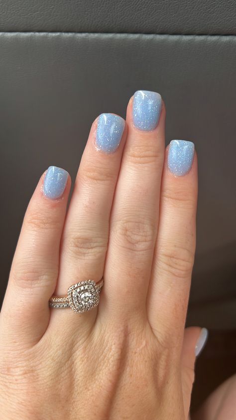 Baby Blue Nails With Glitter, Wedding Toe Nails, Glitter Gel Nail Designs, Glitter Toe Nails, Dip Nail Colors, Blue Gel Nails, Blue Glitter Nails, Glitter Accent Nails, Summer Gel Nails