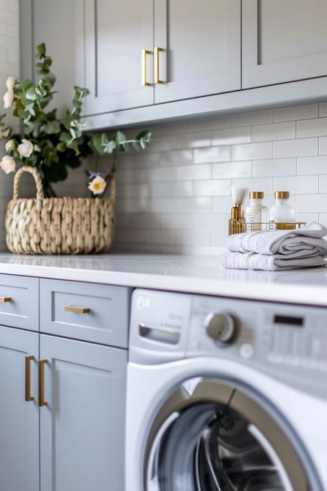 Looking to give your laundry room a fresh look? Check out these stylish wall tile ideas that blend functionality with chic design! Transform that space into something delightful by choosing vibrant patterns, calming hues, or sleek modern looks. Whether you prefer classic black and white tiles or bold, colorful mosaics, there’s something here for every homeowner. From rustic to contemporary, these wall tile options will inspire you to create the laundry room of your dreams. Let's make laundry day a treat rather than a chore! Laundry Room Tile Ideas, Chic Laundry Room, Wall Tile Ideas, Modern Laundry Room, Laundry Room Tile, Room Wall Tiles, Home Routine, Laundry Room Wall, Affordable Tile