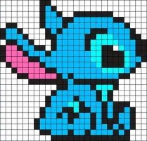 Pixel Drawing Stitch, Pixel Art Stitch, Grille Pixel Art, Stitch Lilo And Stitch, Pixel Art Minecraft, Stitch Cross Stitch Pattern, Modele Pixel Art, Stitch Cross Stitch, Easy Pixel Art