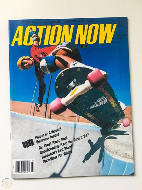 Vintage snowboarding magazine. Action Now Vol 8 No 7 February 1982. snowboard | #1922890164 Skater Magazine, David Carson Design, Transworld Skateboarding, David Carson, Old School Skateboards, Skate Photos, Skate And Destroy, Vintage Skateboards, 10 October