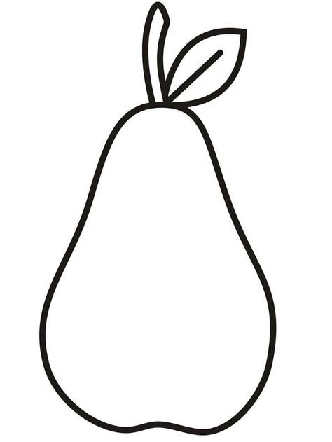 Arts And Crafts For Kids Easy, Pear Drawing, Fruit Coloring, Cartoon Template, Rose Coloring Pages, Pear Art, Fruit Coloring Pages, Fruit Picture, Pear Fruit