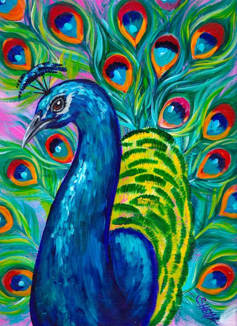 Peacock Beginners learn to paint full acrylic art lesson. Enjoy creating this fun and easy peacock step by step with The Art sherpa on youtube   Artwork is the property of Cinnamon Cooney and The Art Sherpa LLC. and is intended for the personal enjoyment of the student. For commercial use or licensing in the painting party, social painting, or other venues; please visit our business website:  https://theartsherpa.com/labs Art Lesson, Painting Ideas, Feathers, Acrylic Painting, Paint, Art