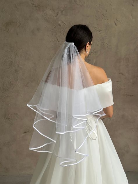 Two Layer Veil, Bridal Cape Veil, Two Tier Veil, Veil Cape, Veil Hair, Vail Wedding, Cape Veil, Layered Veil, Wedding Hair Up