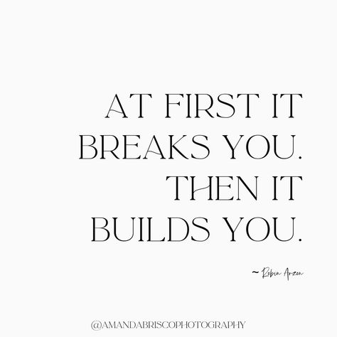 At first it breaks you. Then it builds you. ~ Robin Arzon Heard this during my 5a HIIT run this morning & thought it was a good one to share. Whatever it is, get back up & keep going, friends 🫶 Keep Getting Up Quotes, Robin Arzon Quotes, Hiit Run, Hiit Running, Morning Thought, Robin Arzon, Morning Thoughts, Get Back Up, Fit Motivation