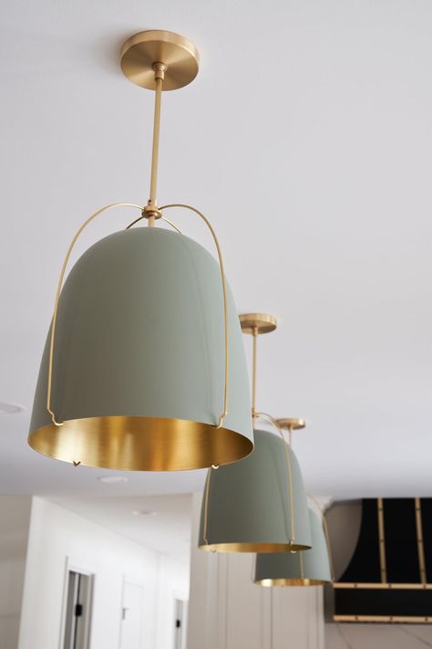 Island pendants Green and gold light Black and gold range hood Virtual design Kitchen design Decorating Follow my shop @JillCalo on the @shop.LTK app to shop this post and get my exclusive app-only content! #liketkit #LTKstyletip #LTKhome #LTKsalealert @shop https://liketk.it/3BDLg Green Kitchen Pendant Lights, Colored Pendant Lights Kitchen, Glass And Gold Pendant Light, Island Light Pendants, Green Pendant Lights Over Kitchen Island, Gold Pendant Lighting Over Island, Green Glass Pendant Light, Brass Light Fixture Kitchen, Black And Gold Range