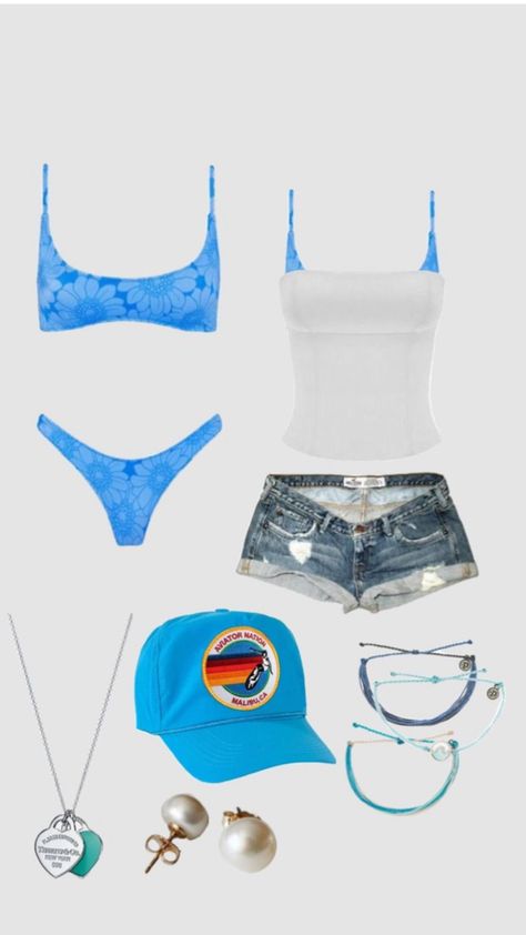 Summer outfit! Swimsuits Beach Aesthetic, Summer Outfits Swimsuit, Summer Outfits With Bikinis, Cute Vacation Outfits Tropical, Fits For Vacation, Beach Fits Aesthetic, Sea World Outfit, Summer Swimsuit Outfits, Outfits For The Beach