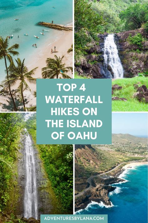 Besides being surrounded by luscious scenery and dotted with sandy beaches, Oahu is perfect for those looking for adventures that lead them to refreshing waterfall pools. This blog post covers the best hikes on Oahu with waterfalls. From beginner-friendly hikes to more intense treks, there are many different options to choose from! I’ll also cover frequently asked questions, things to pack, and must-know tips about the different waterfall hikes on Oahu! Oahu Hikes, Oahu Vacation, Oahu Travel, Hawaii Destinations, Hawaii Travel Guide, Visit Hawaii, Waterfall Hikes, Text Overlay, Hawaii Vacation