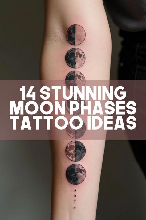 Did you know that moon phases tattoo designs symbolize growth and new beginnings? Dive into our handpicked collection of stunning tattoo ideas inspired by lunar cycles, celestial vibes, and mystical energy. From minimalist moon patterns to bold celestial sleeves, find your perfect ink inspiration here! Moon Phase Tattoo Arm, Moon Phases Tattoo Designs, Phases Of The Moon Tattoo, Lovers Spiritual, Moon Phases Tattoo, Tattoo Ideas Inspiration, Virgo Tattoo, Astrology Aquarius, Sagittarius Scorpio