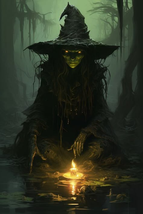 A Witch Costume, Dnd Monster, Swamp Witch, Witches Cottage, Witch Photos, Witch Pictures, Witchy Art, Scary Witch, Fantasy Witch