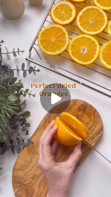 Kate on Instagram: "I’ve been making dried oranges for years, they’re so simple! I have a few tips to make them bake quickly and come out perfectly every single time so save this post for when you need it! 

*  Slice as thinly as possible (make sure your knife is sharp!)
*  Use a cloth to soak up the moisture of the oranges
For oven settings:
*  Bake in the oven for 20 minutes at 110C and then turn low to 90C for a further 1 hour 20 minutes (turn them as they’re in the oven)
* Start checking your oranges as the smallest will be dry, the larger ones will take up to another 30mins. I take mine out before they are completely dry as they’ll carry on drying whilst hung. It’s always be better to be under rather than over on your cooking time. a good indicator is to take them out when you can see How To Make Dried Oranges, Whole Dried Oranges Diy, How To Dry Oranges In The Oven, Dry Oranges In Oven, How To Dry Orange Slices In The Oven, Drying Oranges In The Oven, Orange Slice Christmas Decorations, Dried Fruit Ornaments Diy, How To Dry Orange Slices