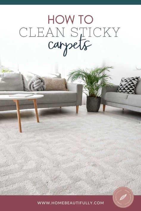 Say goodbye to residue on your carpet with effective cleaning methods for how to clean sticky carpets. Get your carpets looking clean again! The post How to Clean Sticky Carpet: Easy Carpet Cleaning Tips appeared first on Home Beautifully. Homemade Carpet Cleaning Solution, Carpet Cleaning Tips, Diy Vinegar, Remove Sticky Residue, Steam Clean Carpet, Furniture Cleaning, Removing Carpet, Cleaning Methods, Carpet Cleaning Solution