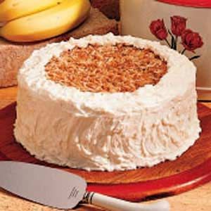 Banana Coconut Cake Banana Coconut Cake, Italian Cream Cheese Cake, Sunset Cake, Cream Cheese Cake Recipes, Best Coconut Cake Recipe, Coconut Cream Cake, Winning Recipes, Italian Cream Cakes, Coconut Cake Recipe