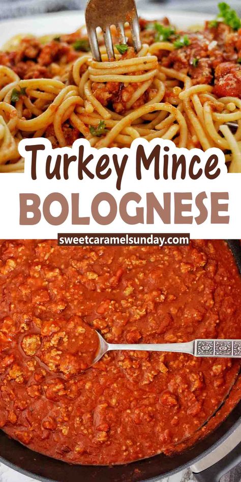 Bolognese Recipes, Pizza Sauces, Quick Turkey, Turkey Mince Recipes, Ground Beef Pasta Recipes, Turkey Bolognese, Turkey Pasta, Minced Meat Recipe, Weeknight Recipes