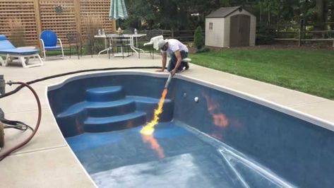 resurfacing fiberglass pool Above Ground Pool Steps, Pool Resurfacing, Fiberglass Pool, Fiberglass Swimming Pools, Pool Steps, Gunite Pool, Pool Installation, Fiberglass Pools, Pool Maintenance